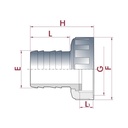 PVC Schlauchtülle mit Überwurfmutter ¾" IG x 16 mm-0