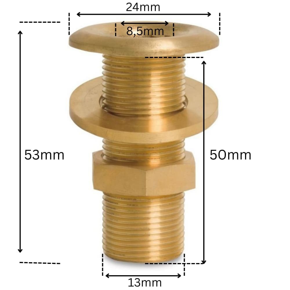 Gewindefitting Messing Durchgangsverschraubung 1/4"-0