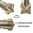 Hammerbohrer für SDS-PLUS 4-Schneider Ø 24,0mm x 250mm Länge-1