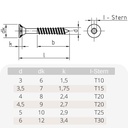 Spanplattenschrauben 3,5 x 50 mm 500 Stück mit I-Stern, Senkkopf, Teilgewinde und Fräsrippen unter dem Kopf-0