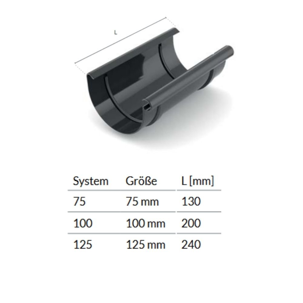 Rinnenverbindung graphit System 75-0