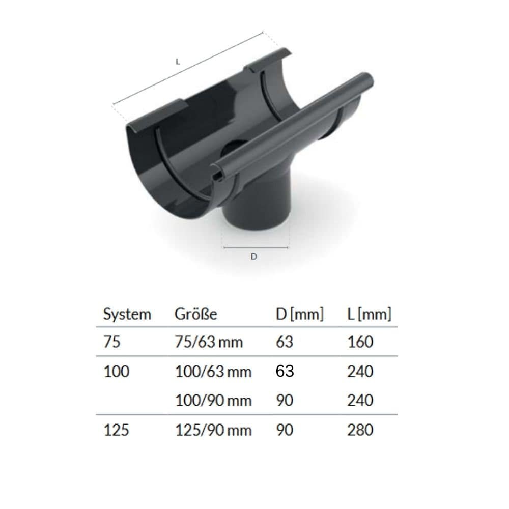 Stutzen braun System 100/63-0