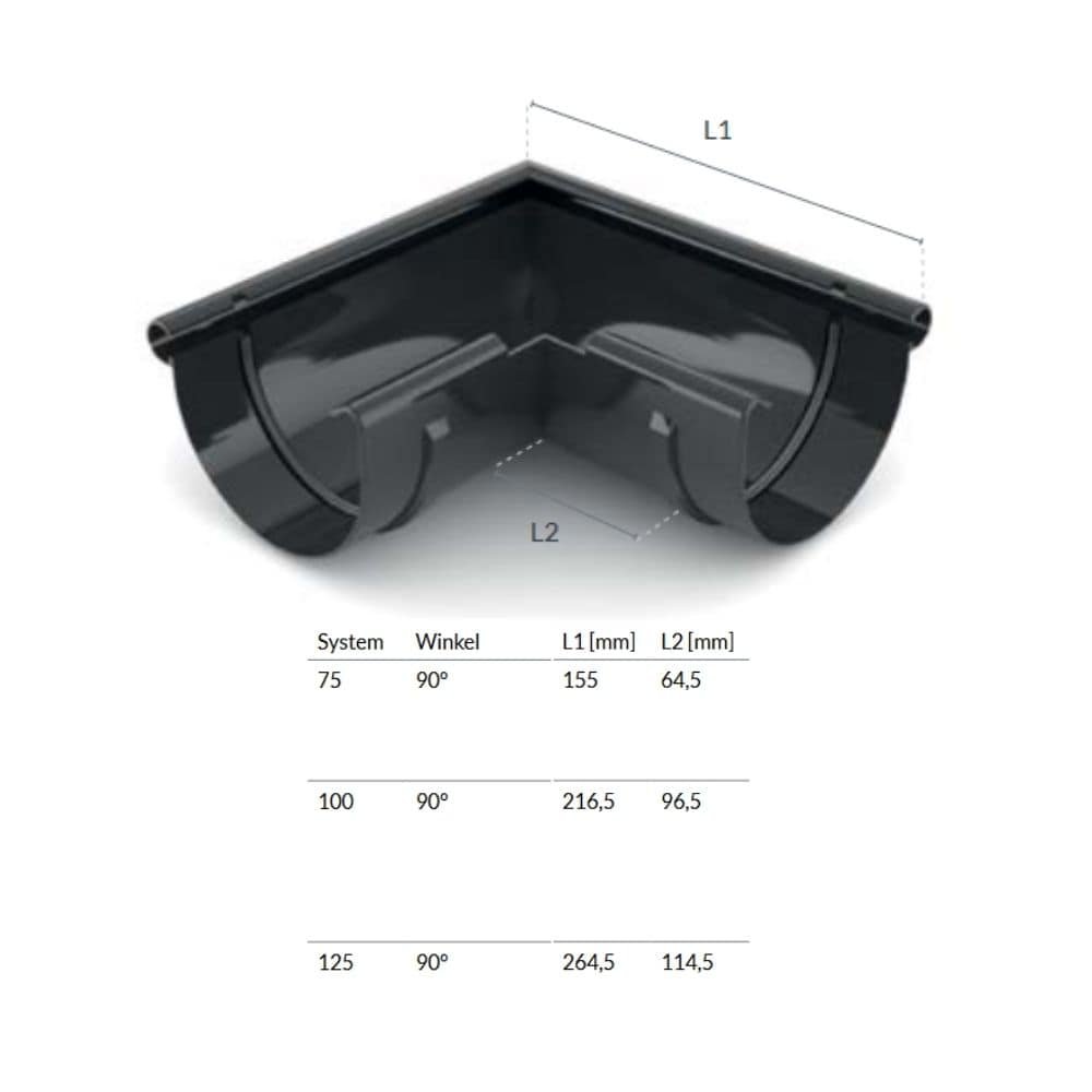 Eckstück Aussen 90° braun System 125-0