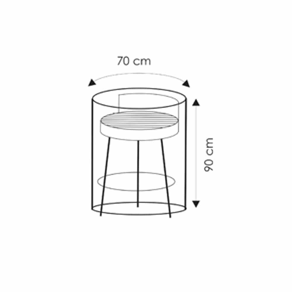 Schutzhülle transparent runder Grill,ca.70x90-0