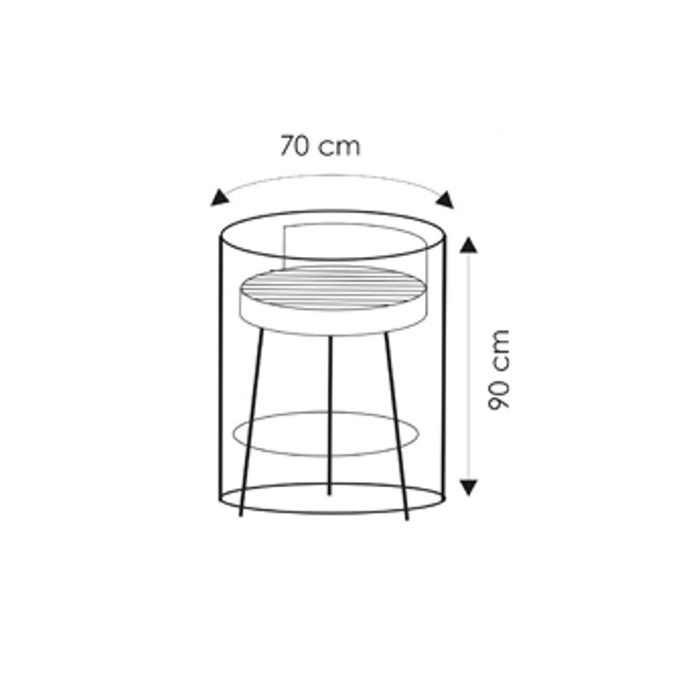 Schutzhülle transparent runder Grill,ca.70x90-0