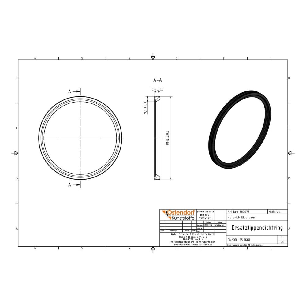 KG Ersatzlippendichtring DN/OD 125 (KG PVC)-0