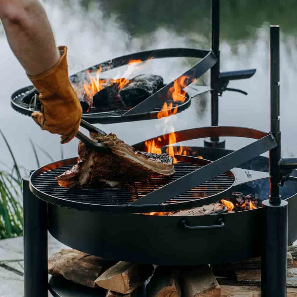 Grillplatte 50 cm aus Naturstahl für Feuerschalen "MONTANA X" und "BANDITO"-3