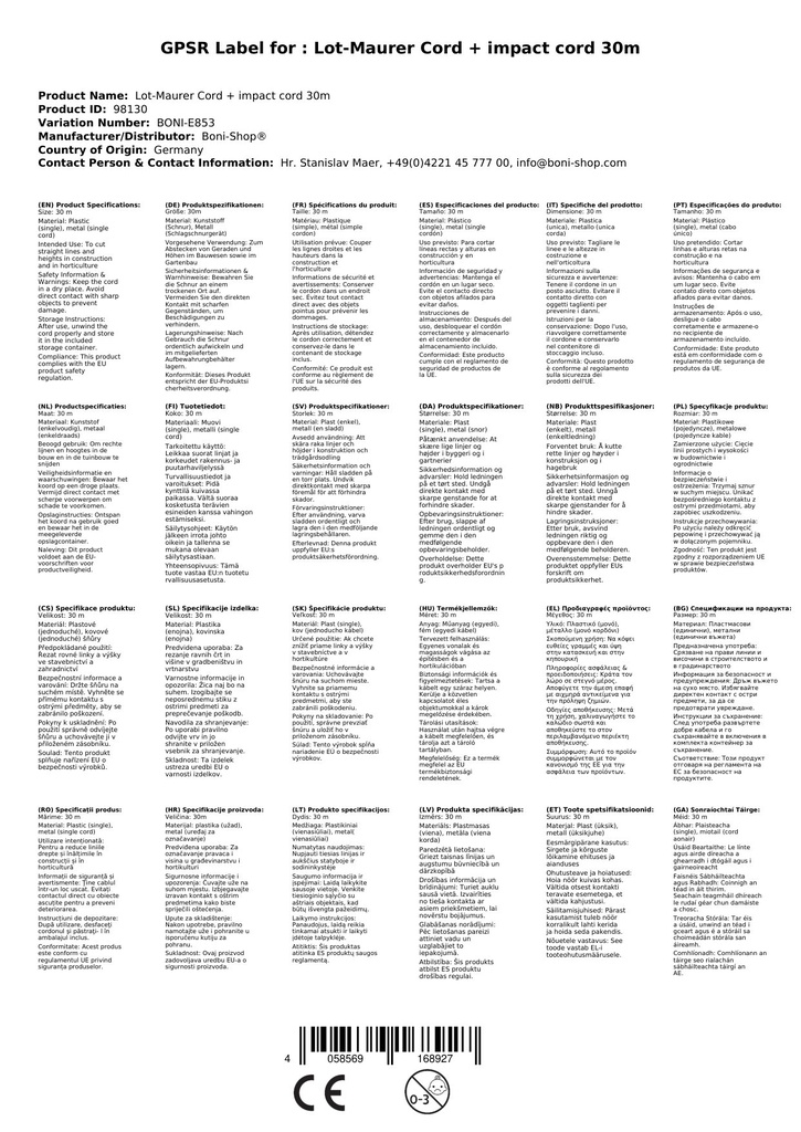 Lot-Maurerschnur + Schlagschnurgerät 30m-1