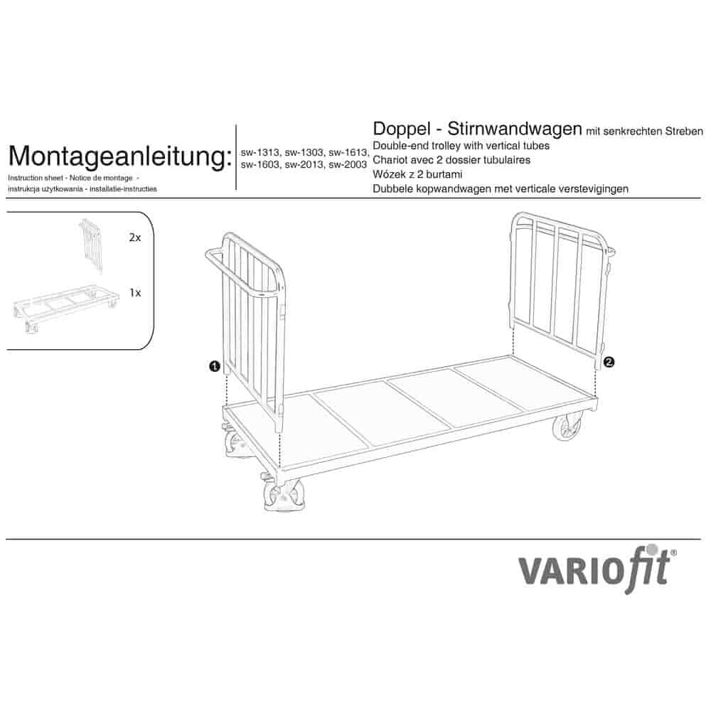 Streben Doppel-Stirnwandwagen 500 kg Typ S (TG)-0