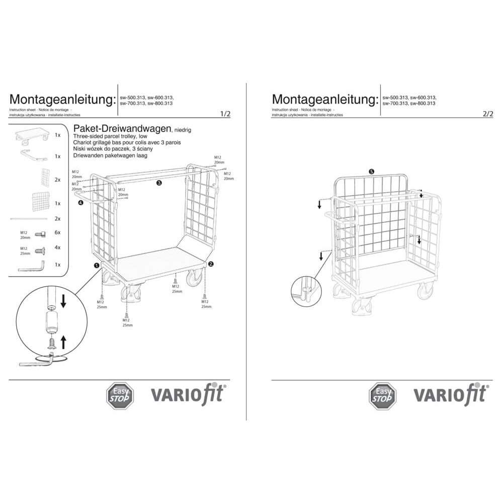 Paket-Dreiwandwagen niedrig Typ S + EasySTOP-0