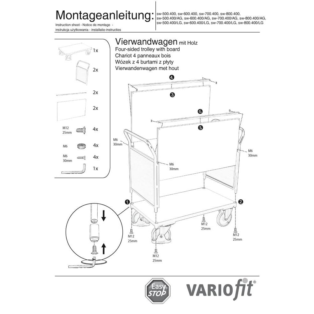 Vierwandwagen 400 kg Typ S + EasySTOP-0