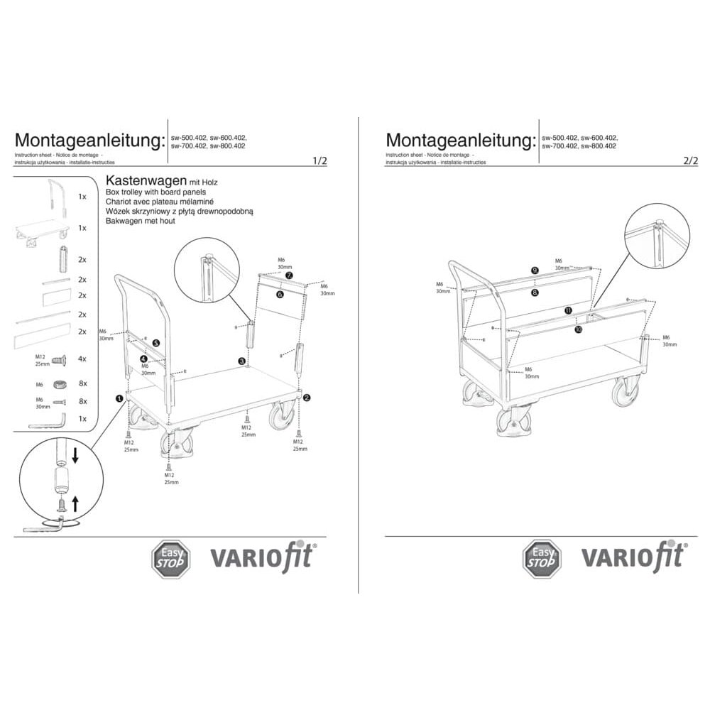 Kasten-/ Bügelwagen Typ S + EasySTOP-0