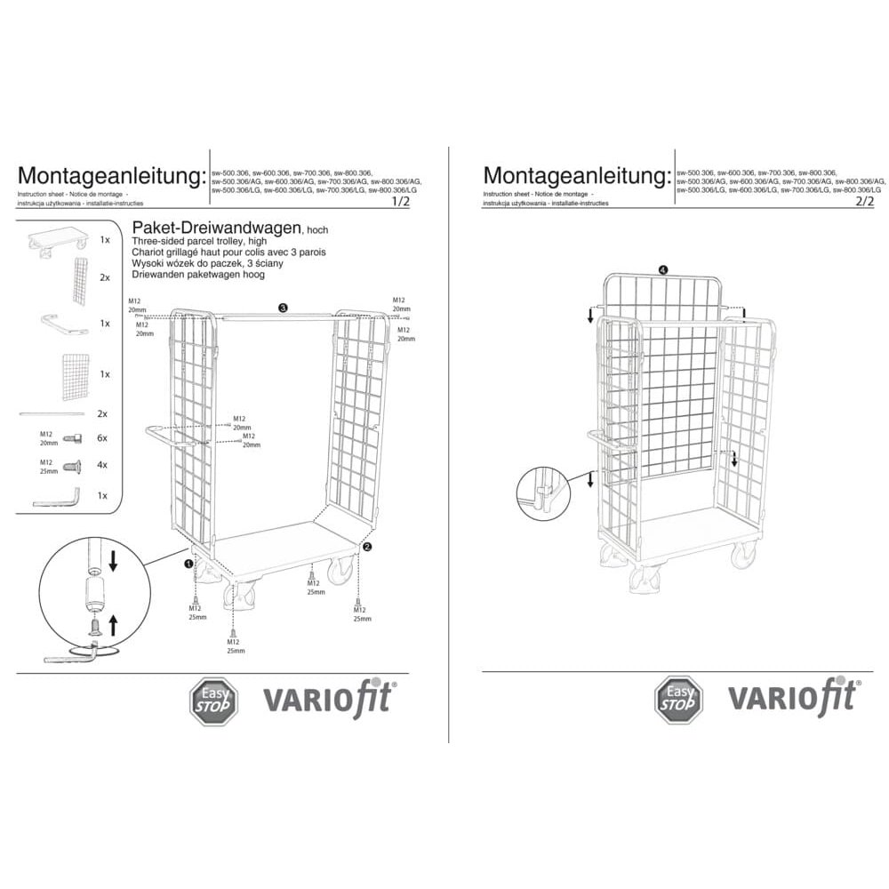 Paket-Dreiwandwagen hoch Typ L + EasySTOP-0