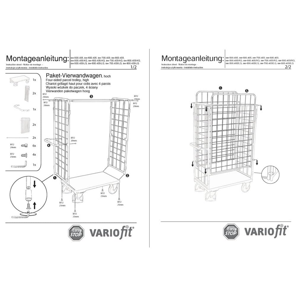 Paket-Vierwandwagen hoch Typ L + EasySTOP-1