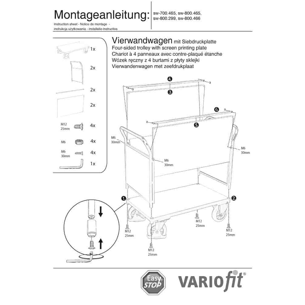 Vierwandwagen 1000 kg Typ S + EasySTOP-0