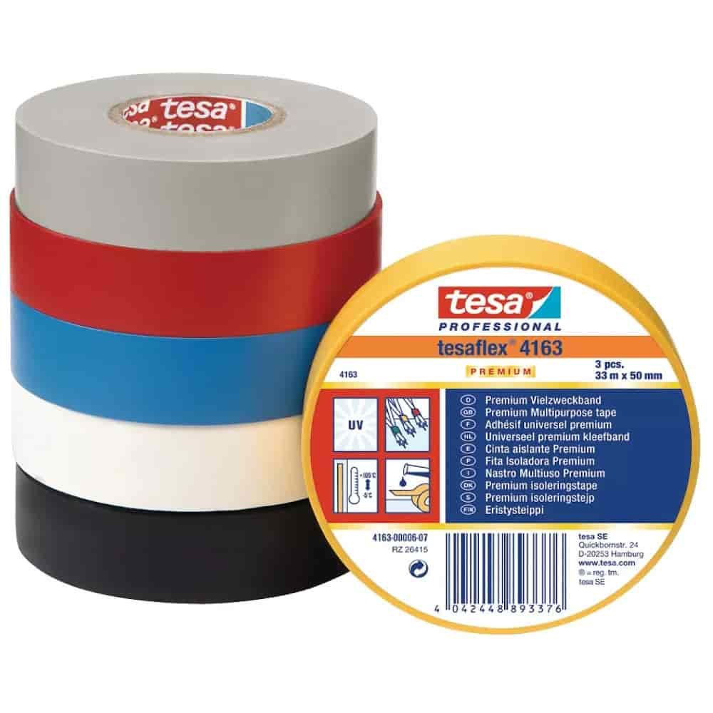 tesa tesaflex Isolierband 4163 PVC 19 mm x 33 m (grau)-0