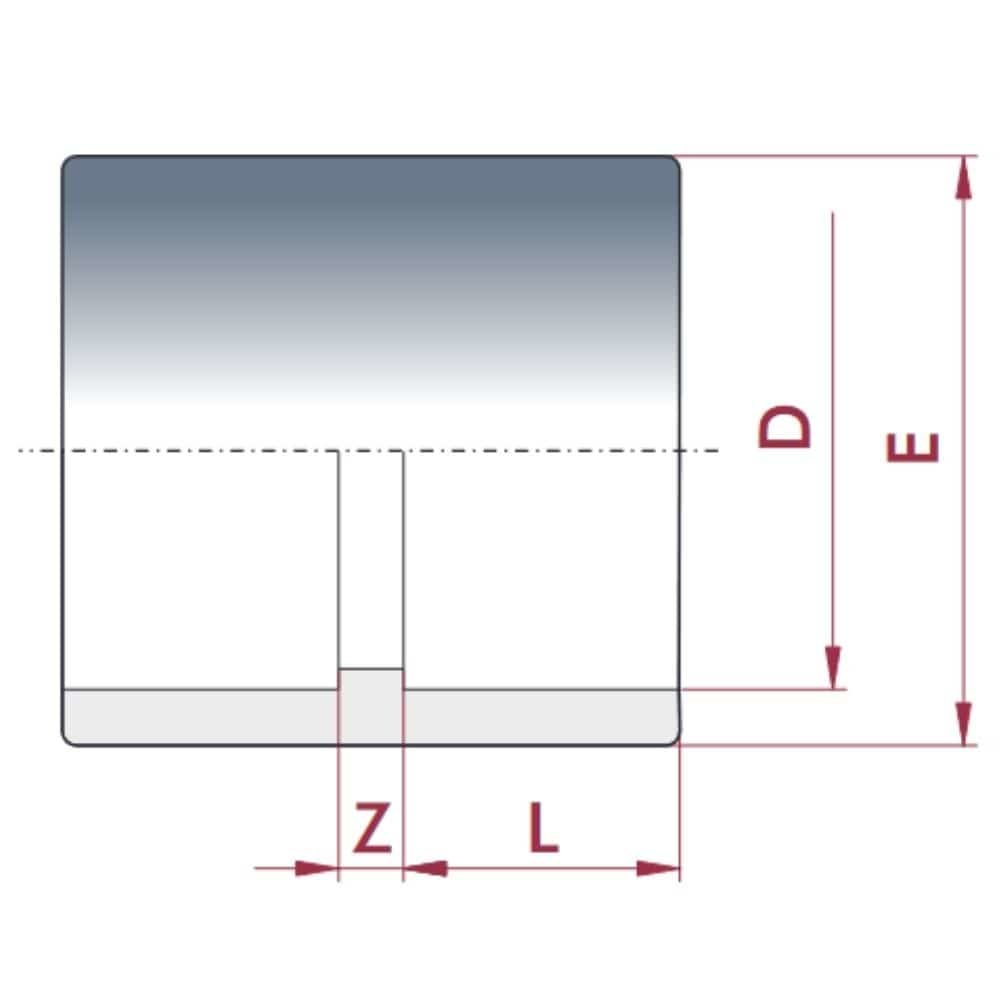 PVC-U Klebemuffe 20 mm PN16-0