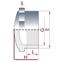 PVC-U Kappe IG 1 1/2" PN10-0