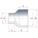 PVC-U Reduktion lang 40-32mm x 25 mm PN16-0