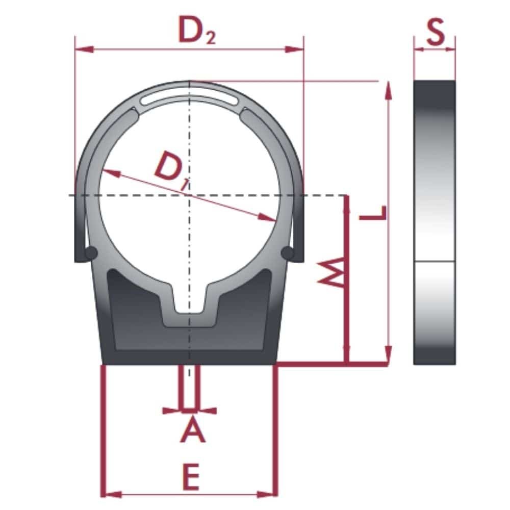 PVC - U Rohrklemme m.Bügel 50 mm-0