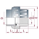 PVC - U Verschraubung Klebemuffe x IG 40 mm x 1 1/4"-1