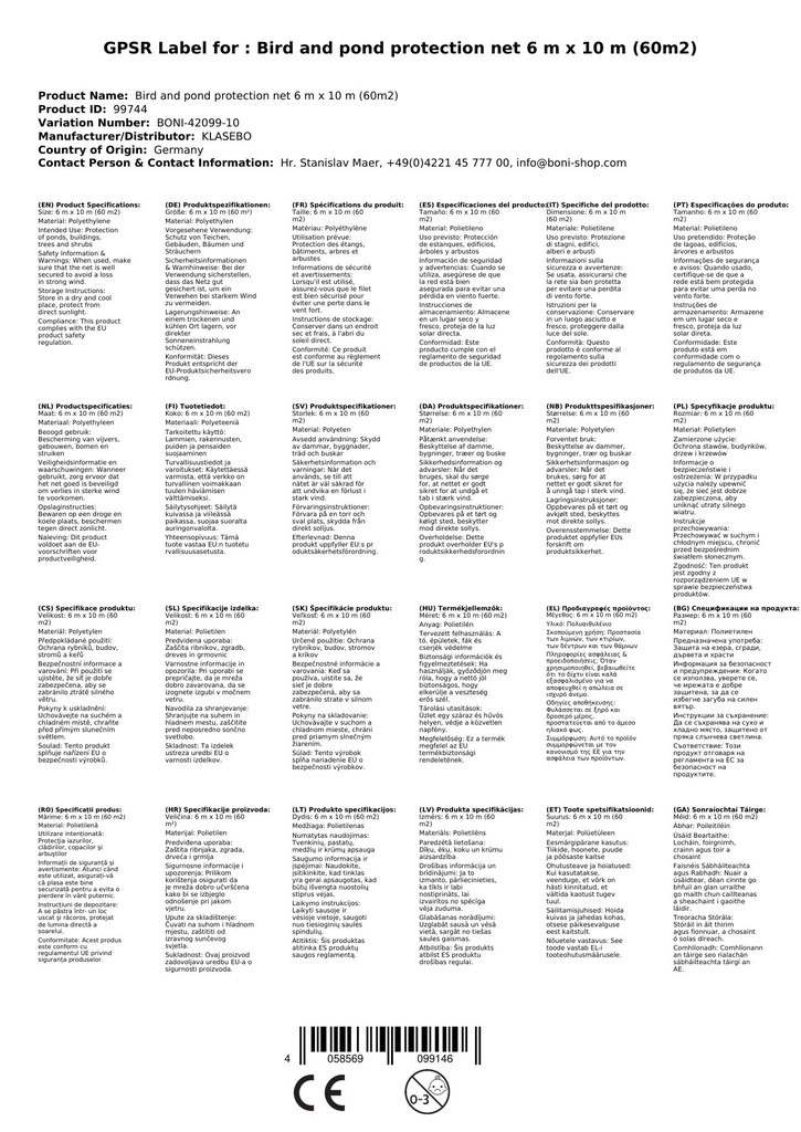 Teichschutznetz 6 m x 10 m (60m²)-4