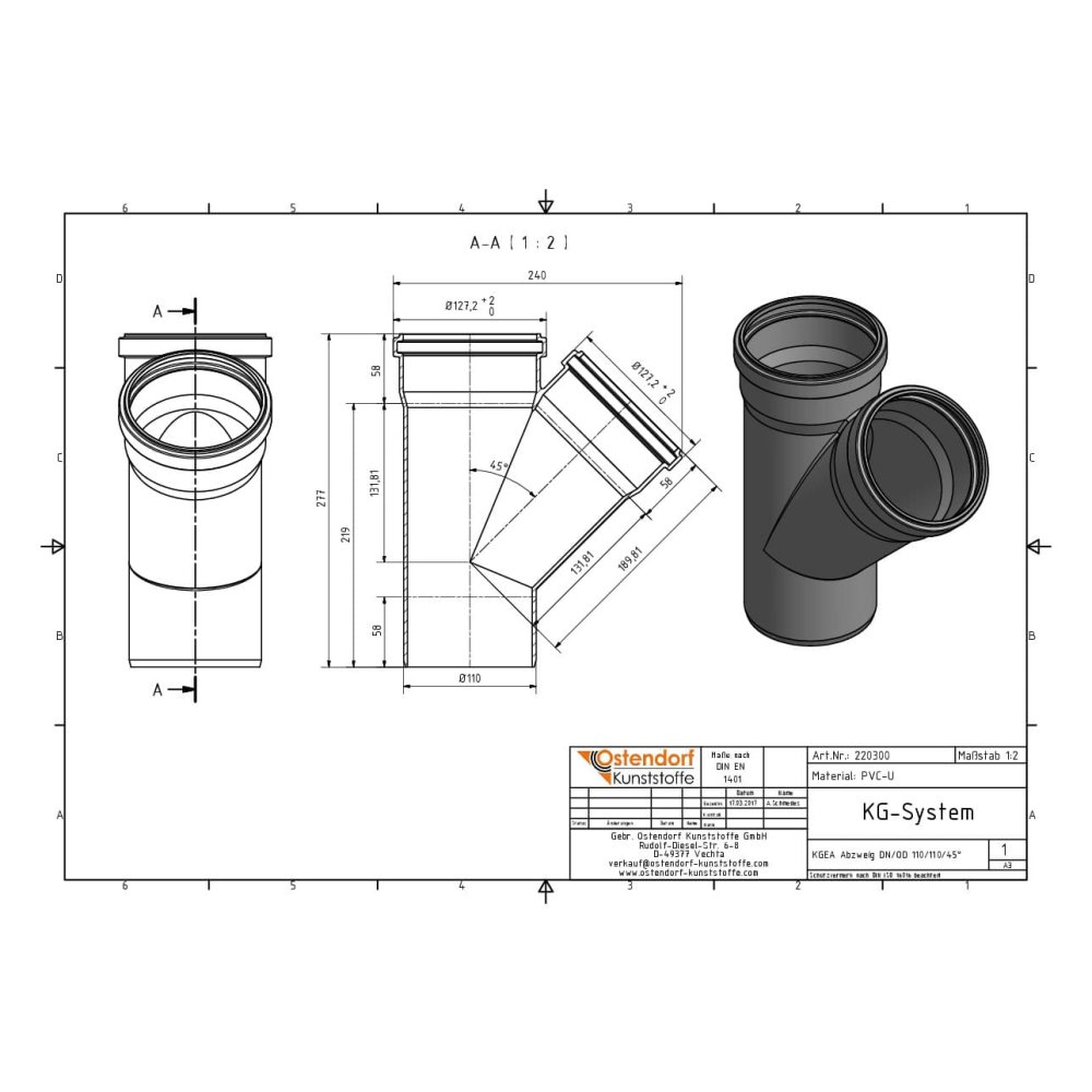 KGEA Abzweig DN/OD 110/110   45 Grad-1