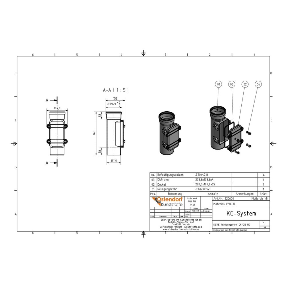 KGRE Reinigungsrohr DN/OD 110-1