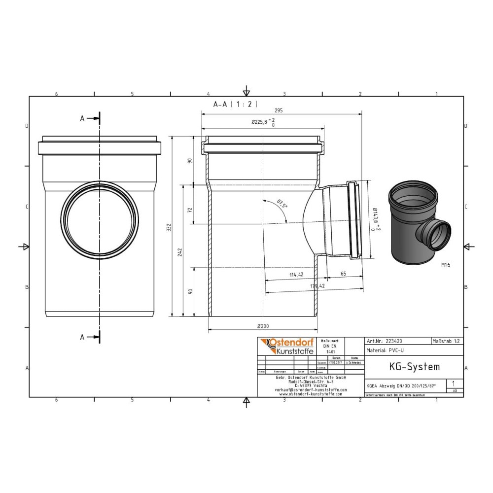 KGEA Abzweig DN/OD 200/125   87 Grad-1