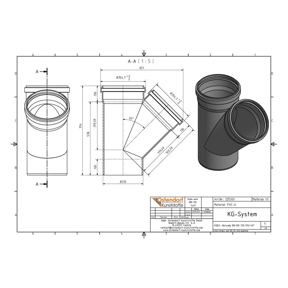 KGEA Abzweig DN/OD 315/315   45 Grad-2