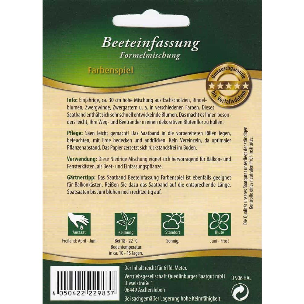 Saatband Beeteinfassung, Farbenspiel-0