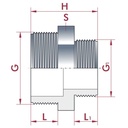 PVC - U Doppelnippel reduziert AG 1" x 3/4"-0