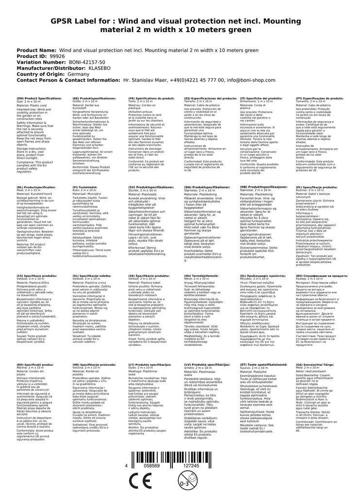 Wind- u. Sichtschutznetz inkl. Befestigungsmaterial 2 m Breite x 10 Meter grüne Kordel-3