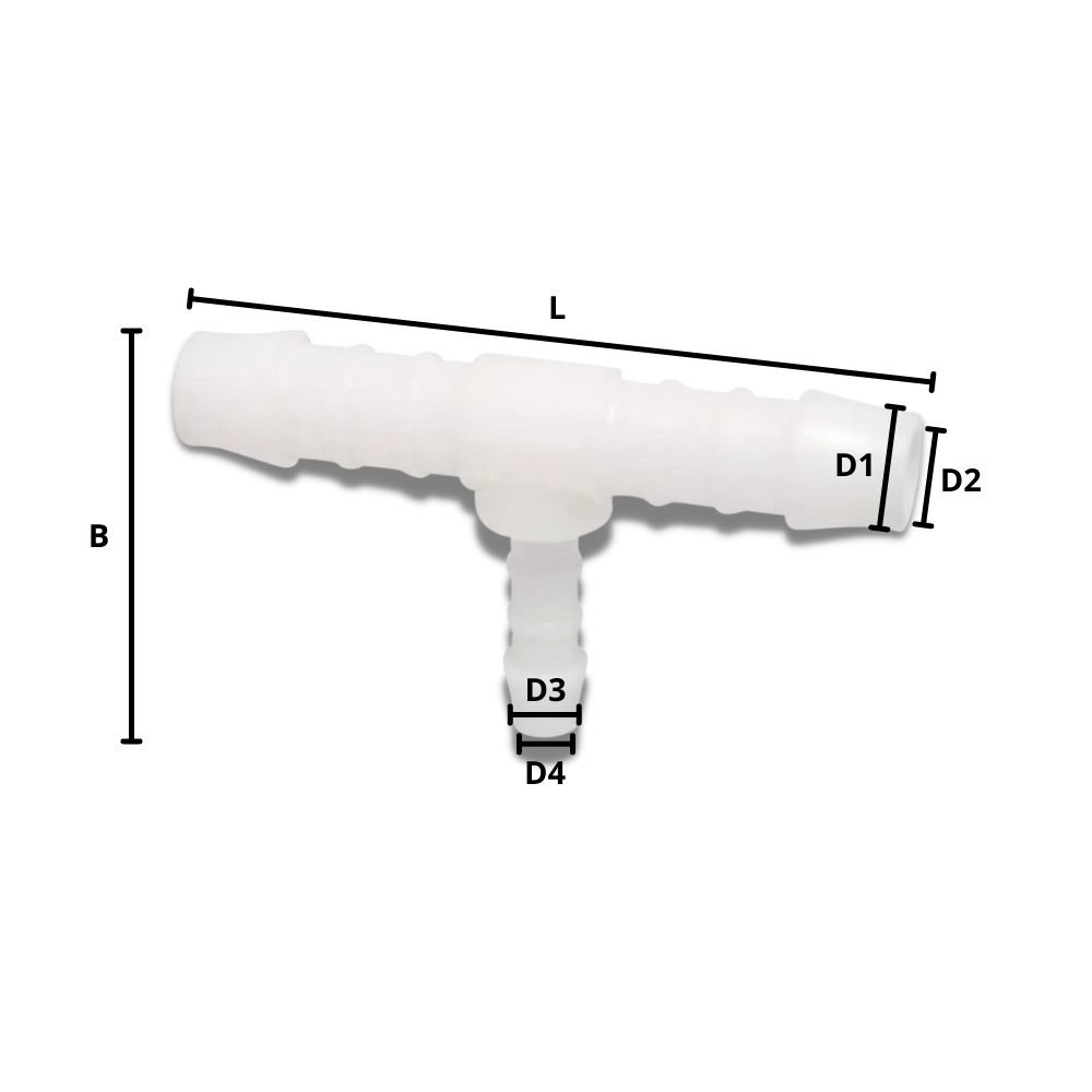 Schlauchverbinder Kunststoff T-Stück reduziert 8 mm x 6 mm x 8 mm-0