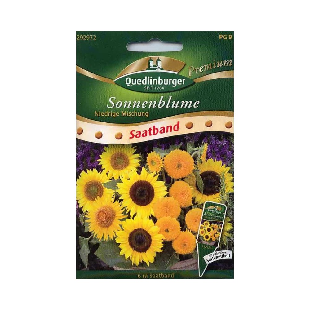 Saatband Sonnenblumen, niedrige Mischung