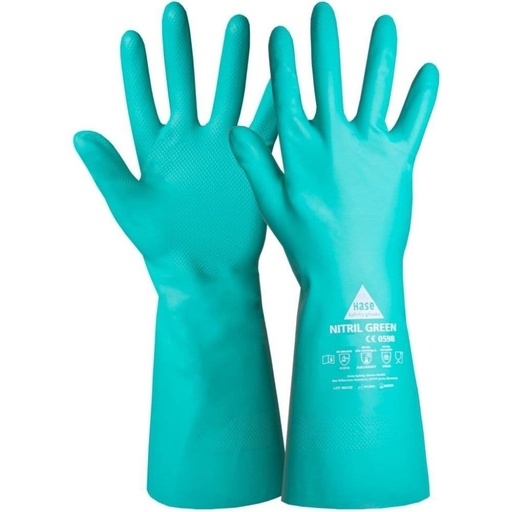 [BONI-42508-09] Chemikalienschutzhandschuhe Nitril green, Gr. 9