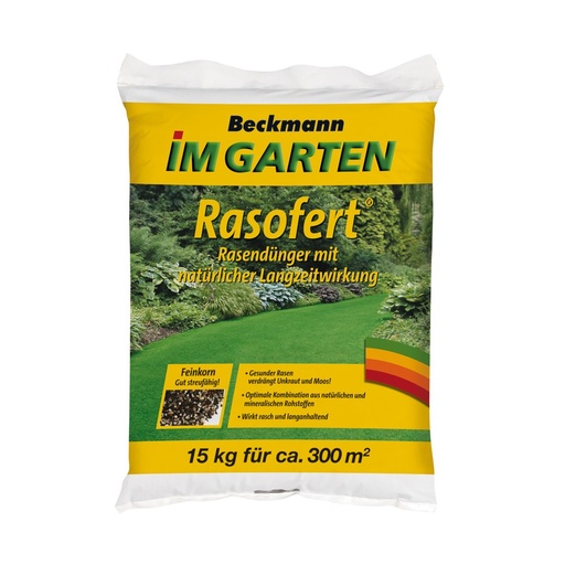 [BONI-10122] 15 kg Rasendünger Beckmann Rasofert®, organisch-mineralischer für ca. 300 m²