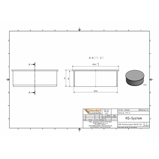 [BONI-224620] KGM Muffenstopfen  DN/OD 250