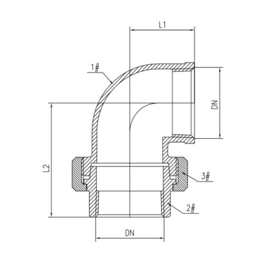 Gewindefitting Edelstahl Winkelverschraubung 90° 1/2" IG Typ konisch-1