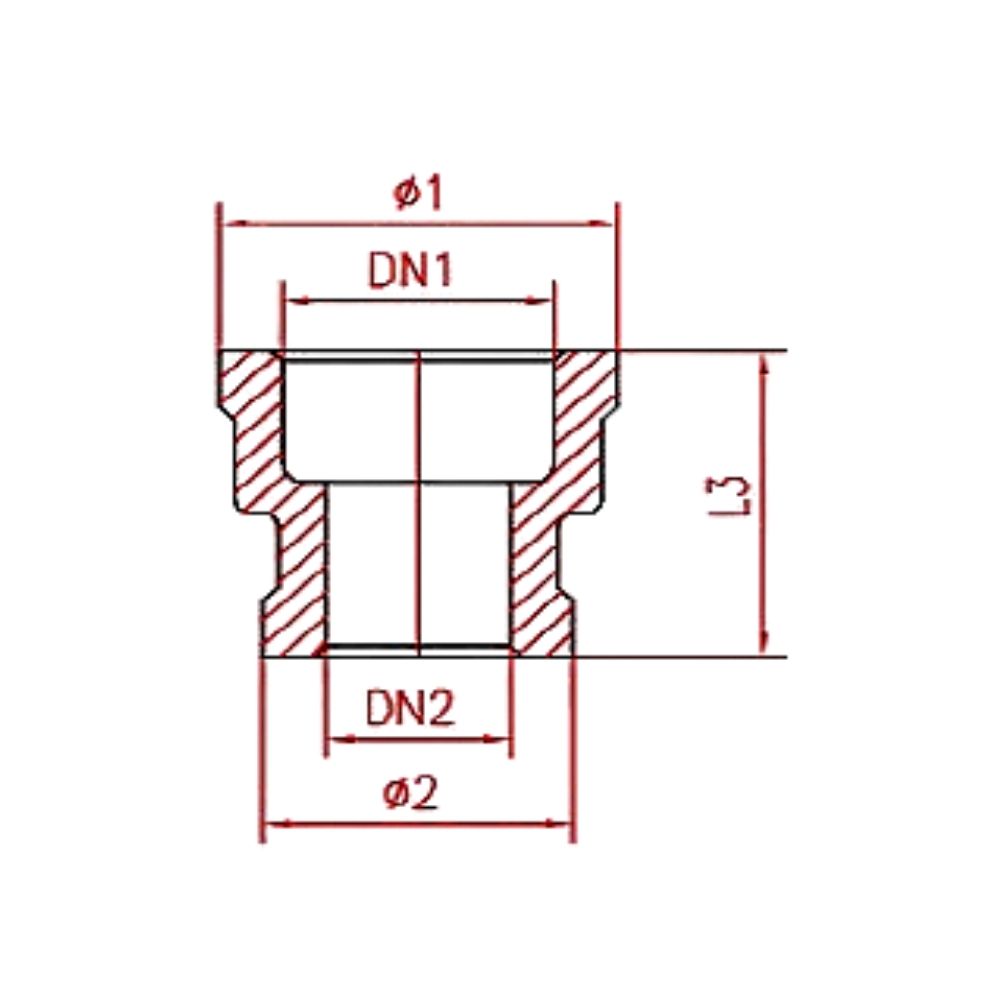 Gewindefitting Edelstahl Reduziermuffe 1 1/4" IG x 1" IG-1